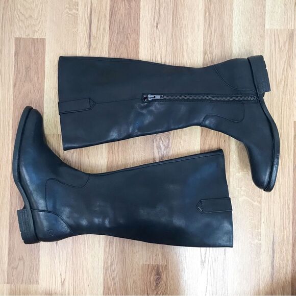 BORN Shaunie Black Leather Knee High Riding‎ Boot Low Heel Fall Winter Size 6.5 - Picture 8 of 15